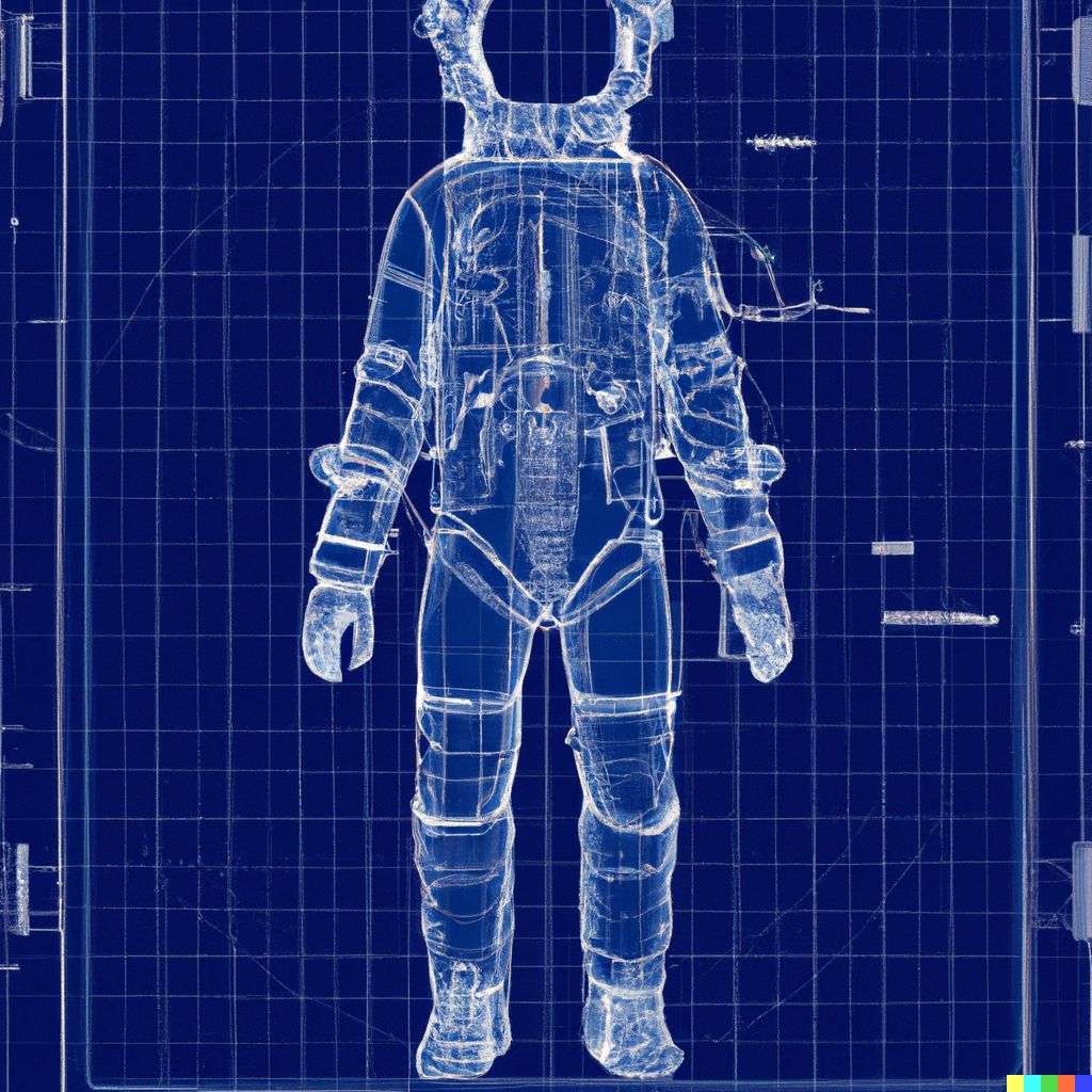 an astronaut, blueprint